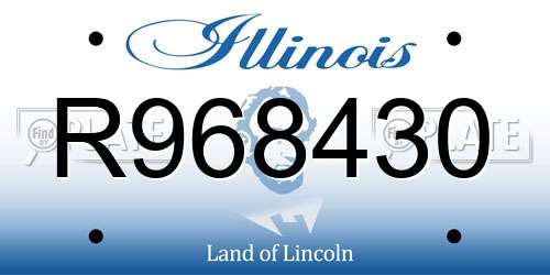 R968430 Illinois License Plate