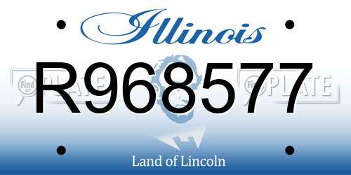 R968577 Illinois License Plate