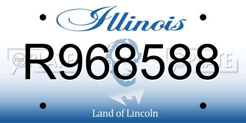 R968588 Illinois License Plate