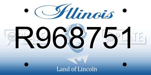 R968751 Illinois License Plate