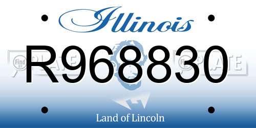 R968830 Illinois License Plate