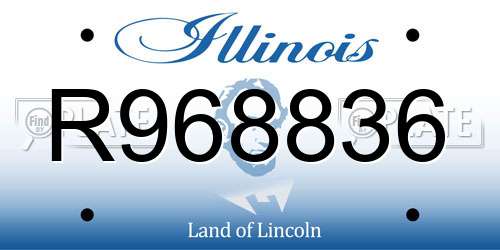 R968836 Illinois License Plate