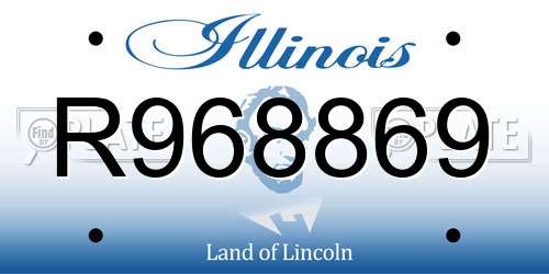 R968869 Illinois License Plate