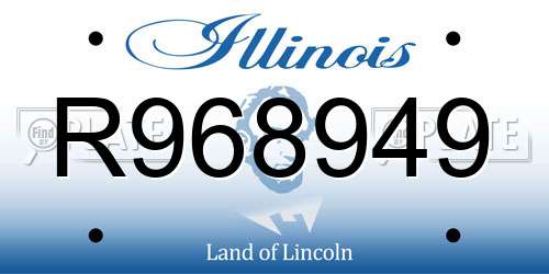 R968949 Illinois License Plate