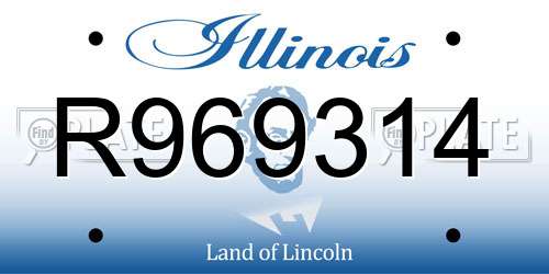 R969314 Illinois License Plate