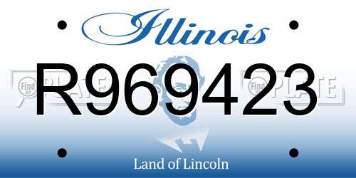 R969423 Illinois License Plate