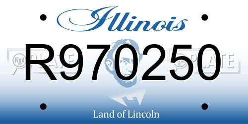 R970250 Illinois License Plate