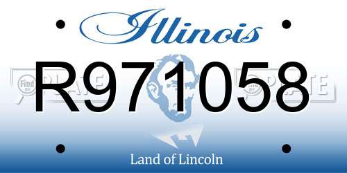 R971058 Illinois License Plate