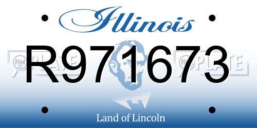 R971673 Illinois License Plate