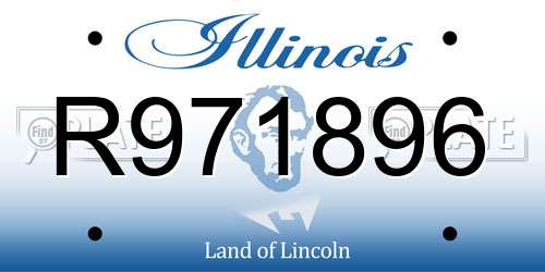 R971896 Illinois License Plate