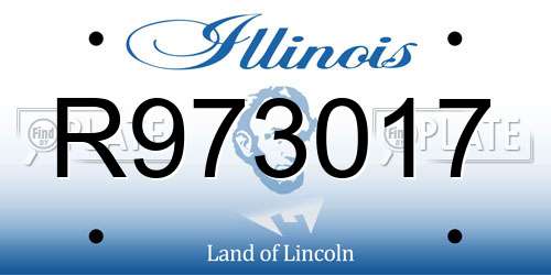 R973017 Illinois License Plate