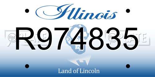 R974835 Illinois License Plate