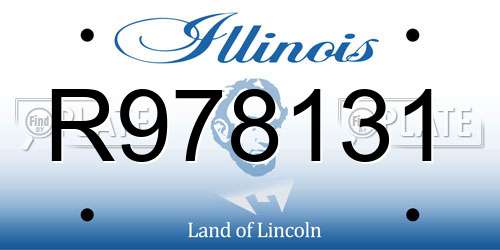 R978131 Illinois License Plate