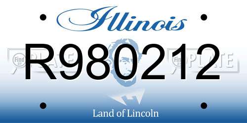 R980212 Illinois License Plate
