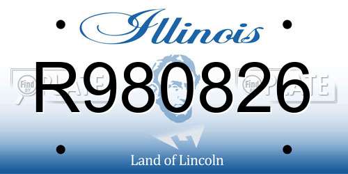 R980826 Illinois License Plate