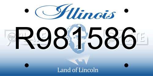 R981586 Illinois License Plate