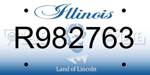 R982763 Illinois License Plate