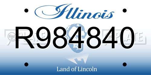 R984840 Illinois License Plate