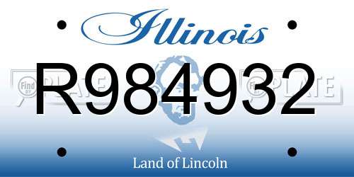 R984932 Illinois License Plate