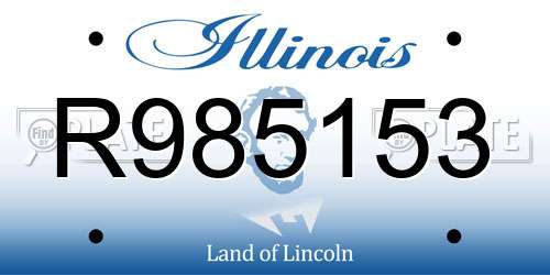 R985153 Illinois License Plate