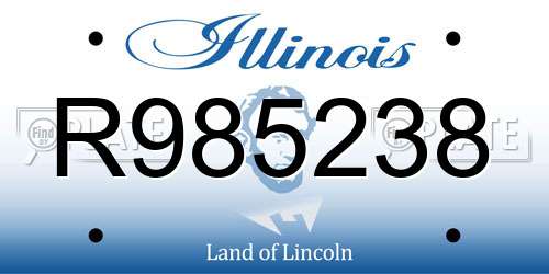 R985238 Illinois License Plate
