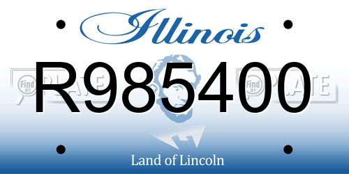 R985400 Illinois License Plate