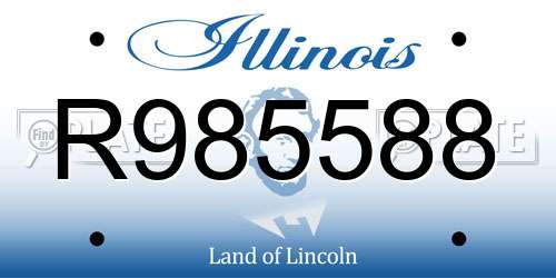 R985588 Illinois License Plate