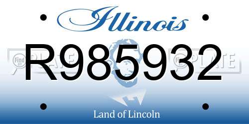 R985932 Illinois License Plate