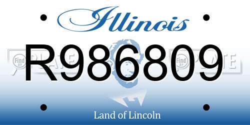 R986809 Illinois License Plate