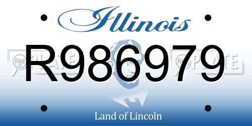 R986979 Illinois License Plate