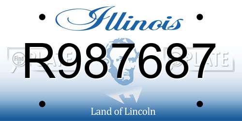 R987687 Illinois License Plate