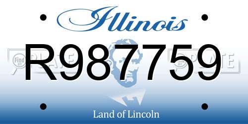 R987759 Illinois License Plate