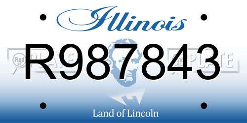 R987843 Illinois License Plate