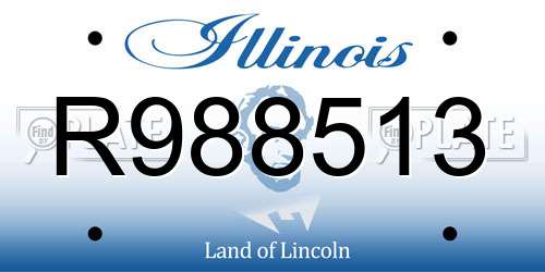 R988513 Illinois License Plate