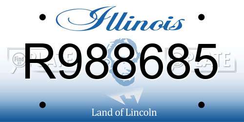 R988685 Illinois License Plate