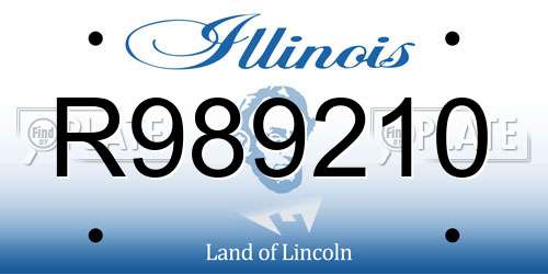 R989210 Illinois License Plate