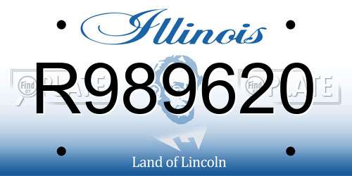 R989620 Illinois License Plate
