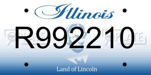 R992210 Illinois License Plate