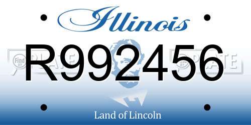 R992456 Illinois License Plate