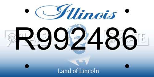 R992486 Illinois License Plate