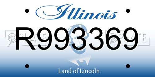 R993369 Illinois License Plate