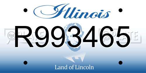 R993465 Illinois License Plate