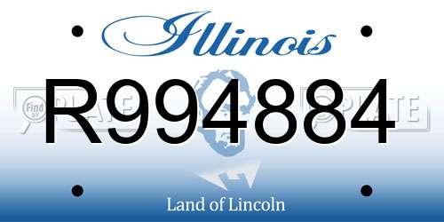 R994884 Illinois License Plate