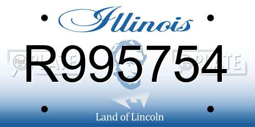 R995754 Illinois License Plate