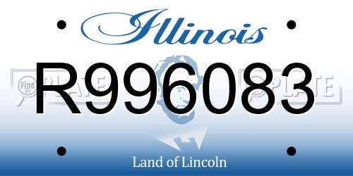 R996083 Illinois License Plate