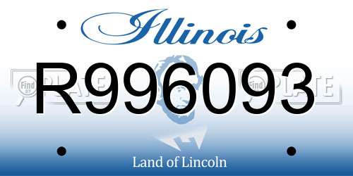 R996093 Illinois License Plate
