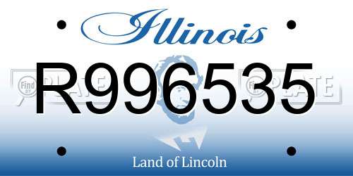 R996535 Illinois License Plate