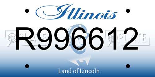 R996612 Illinois License Plate