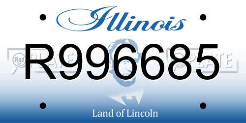 R996685 Illinois License Plate