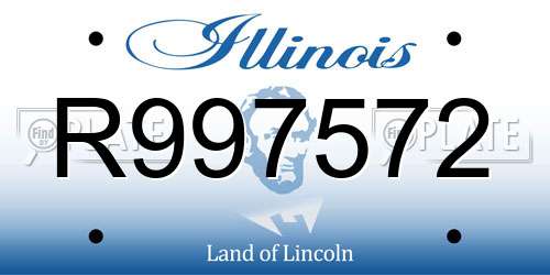 R997572 Illinois License Plate